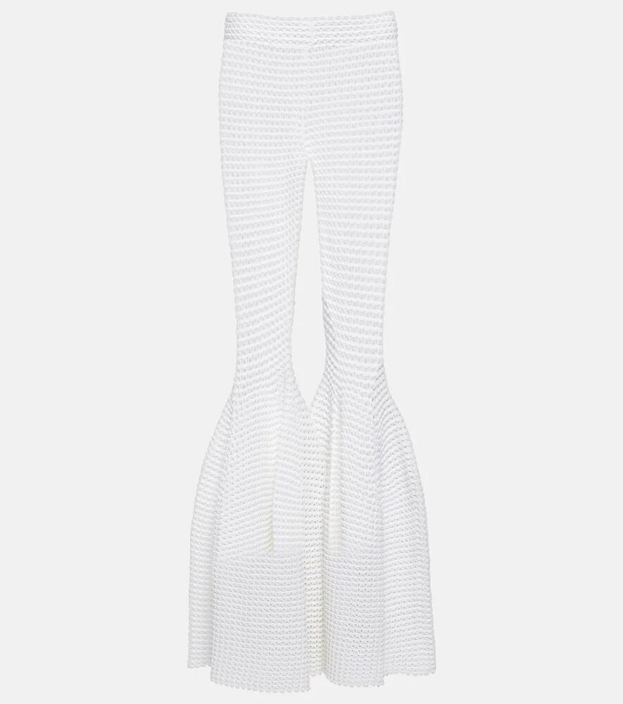 Alaïa Waffle-knit flared pants Cover