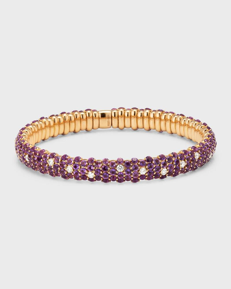 ZYDO 18K Rose Gold Bracelet with Diamonds and Amethyst Cover