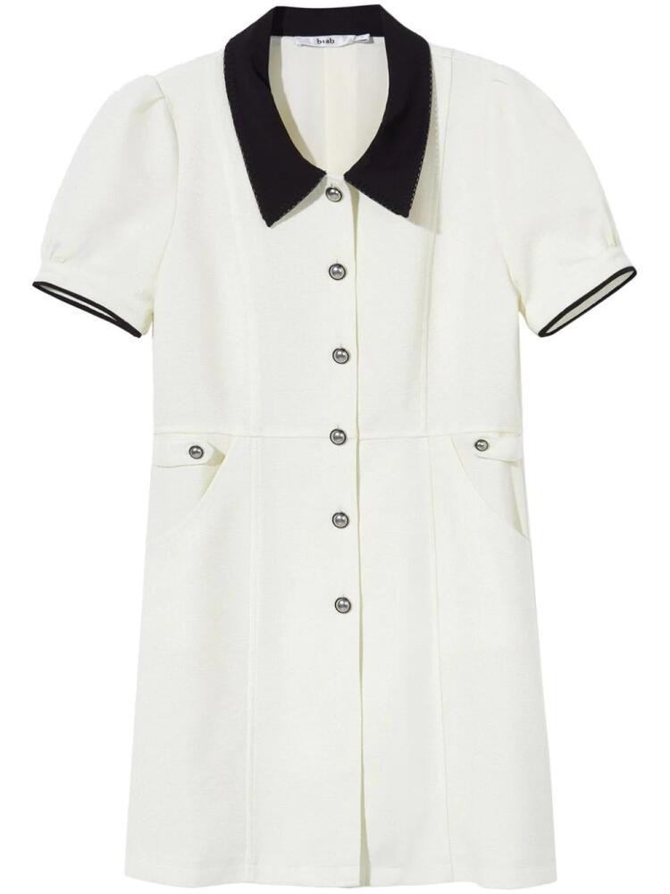 b+ab contrast-trimmed short-sleeve minidress - White Cover