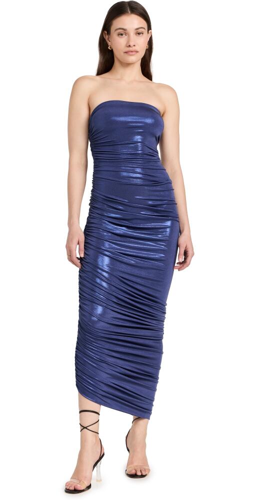 Norma Kamali Strapless Diana Gown Xtra Long Military Blue Cover