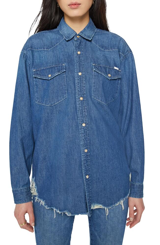 MOTHER The Western Cotton Denim Overshirt in Dopenhagen Cover