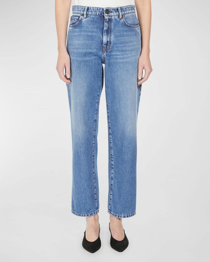 Weekend Max Mara Loris Cropped Straight-Leg Denim Trousers Cover