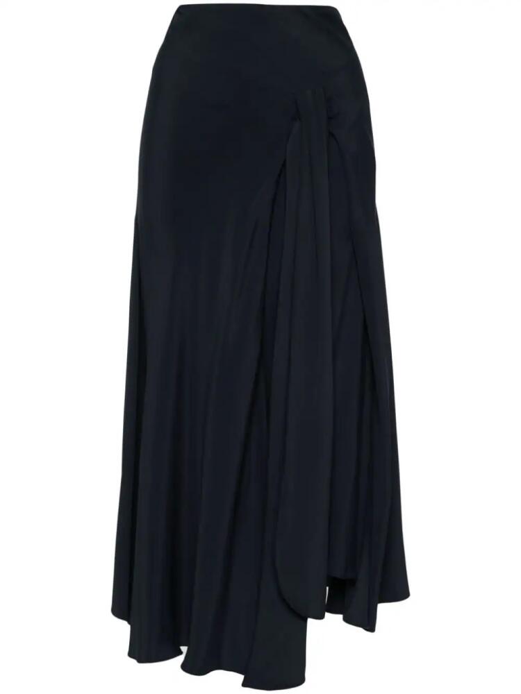 Victoria Beckham asymmetric crepe midi skirt - Blue Cover