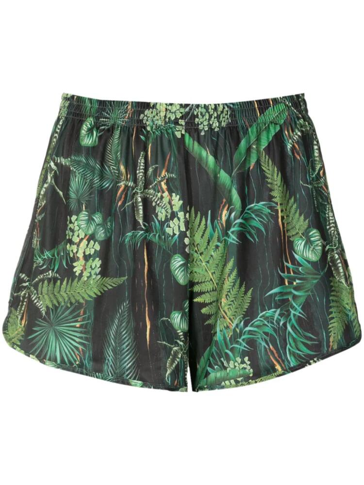 Lygia & Nanny Lee leaf-print mini shorts - Green Cover