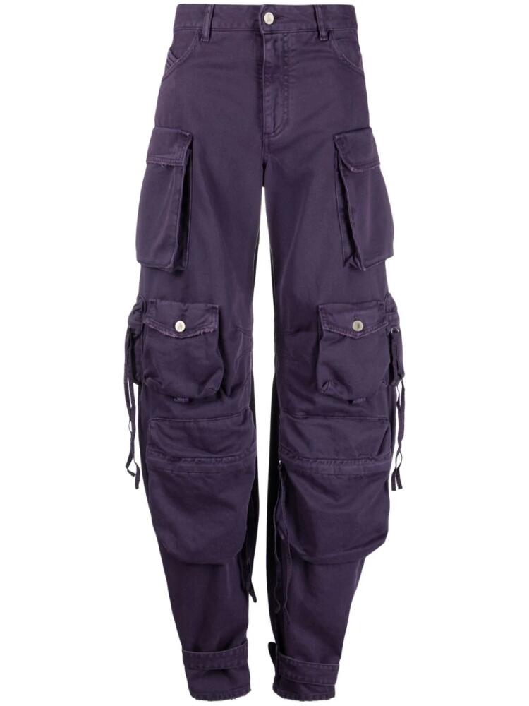 The Attico Fern cotton cargo trousers - Purple Cover