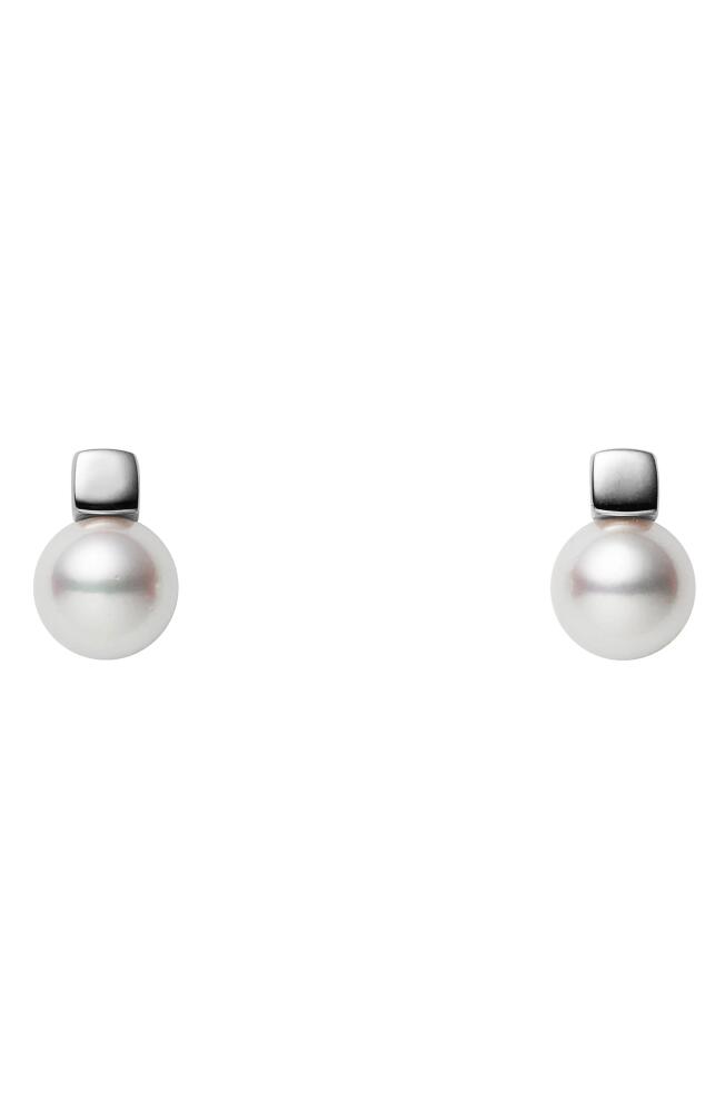 Mikimoto Classic Cultured Pearl Stud Earrings in White Gold Cover