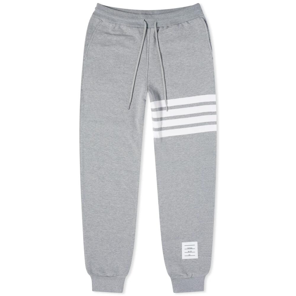 Thom Browne Men's Engineered Stripe Sweat Pant in Light Grey Cover