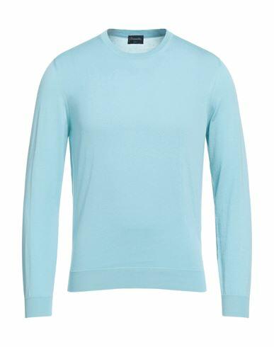 Drumohr Man Sweater Turquoise Cotton Cover