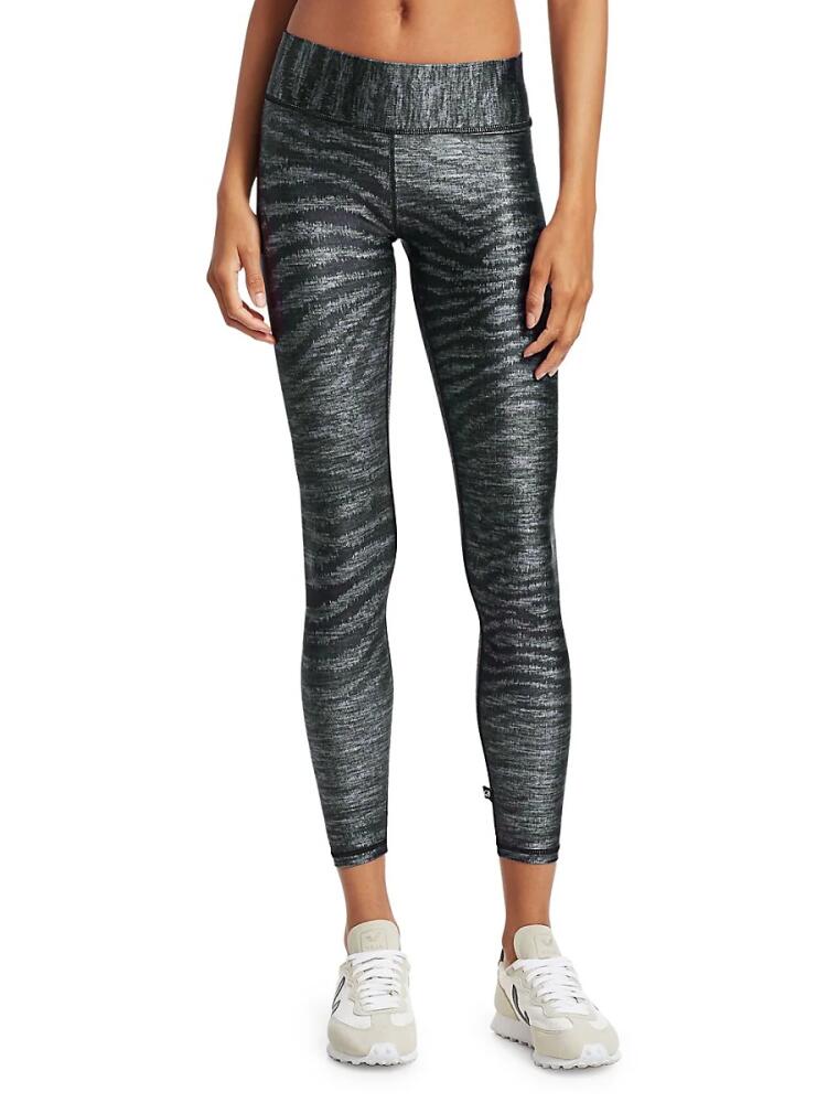 Terez Women's Zebra Print Tall Band Leggings - Grey Cover