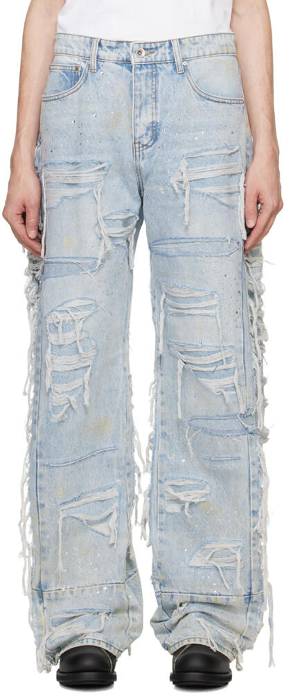 Who Decides War Blue Ultra Flare Distressed Jeans Cover