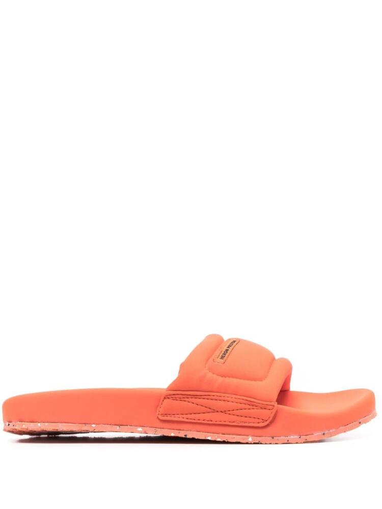 Heron Preston logo-patch slip-on slides - Orange Cover