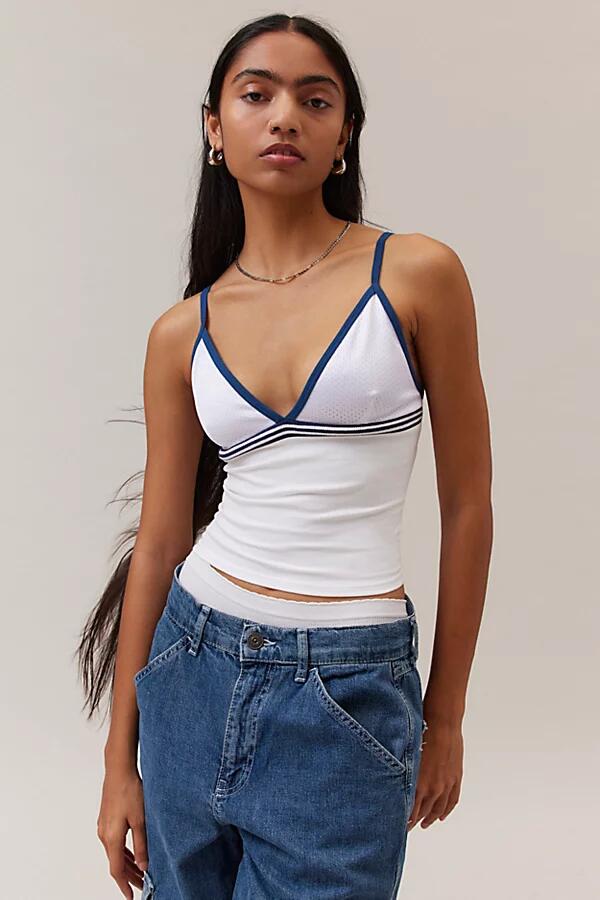 BDG Melanie Mesh Cropped Cami in White Cover