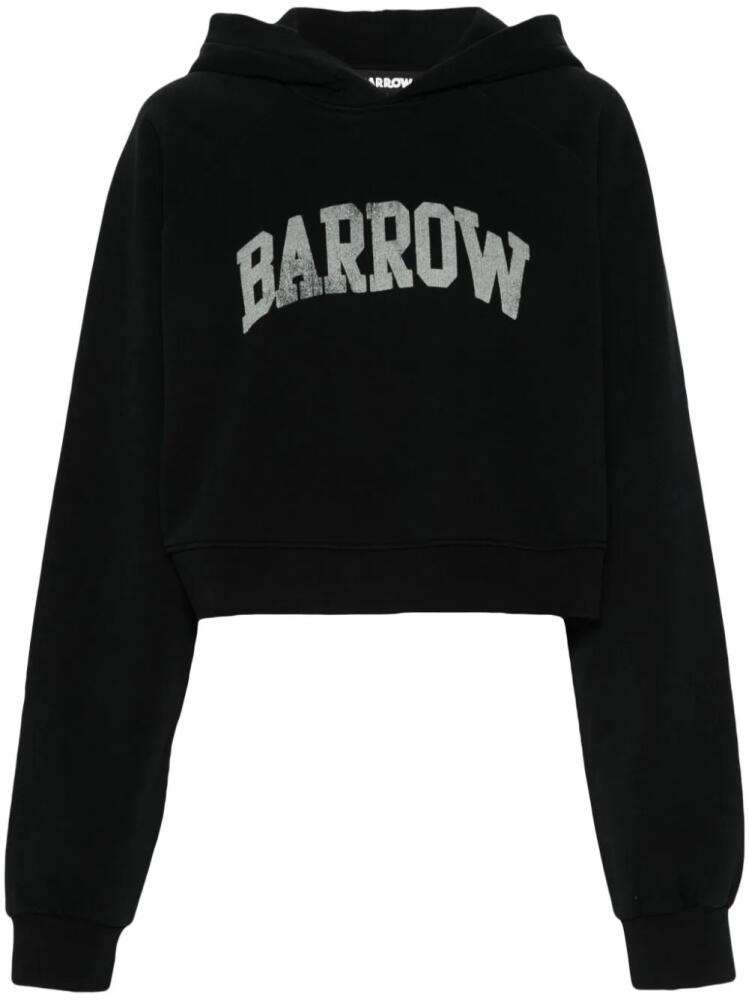 BARROW logo-print cotton hoodie - Black Cover