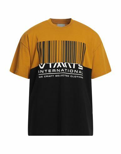 Vtmnts Man T-shirt Mustard Cotton Cover