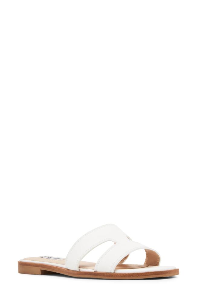 Steve Madden Hazel Slide Sandal in White Leather Cover