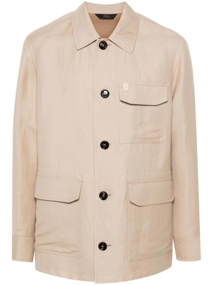 Brioni lightweight shirt jacket - Neutrals Cover