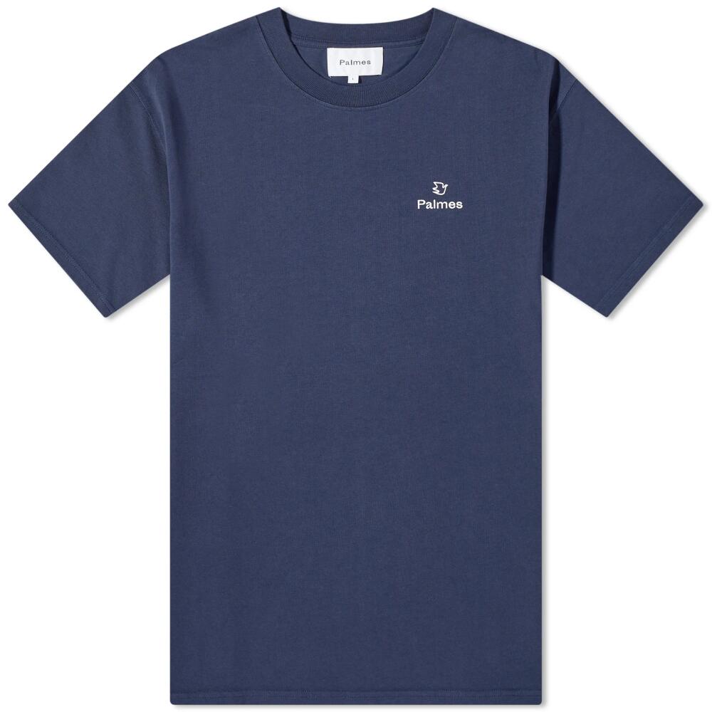 Palmes Men's Allan Chest Logo T-Shirt in Navy Cover