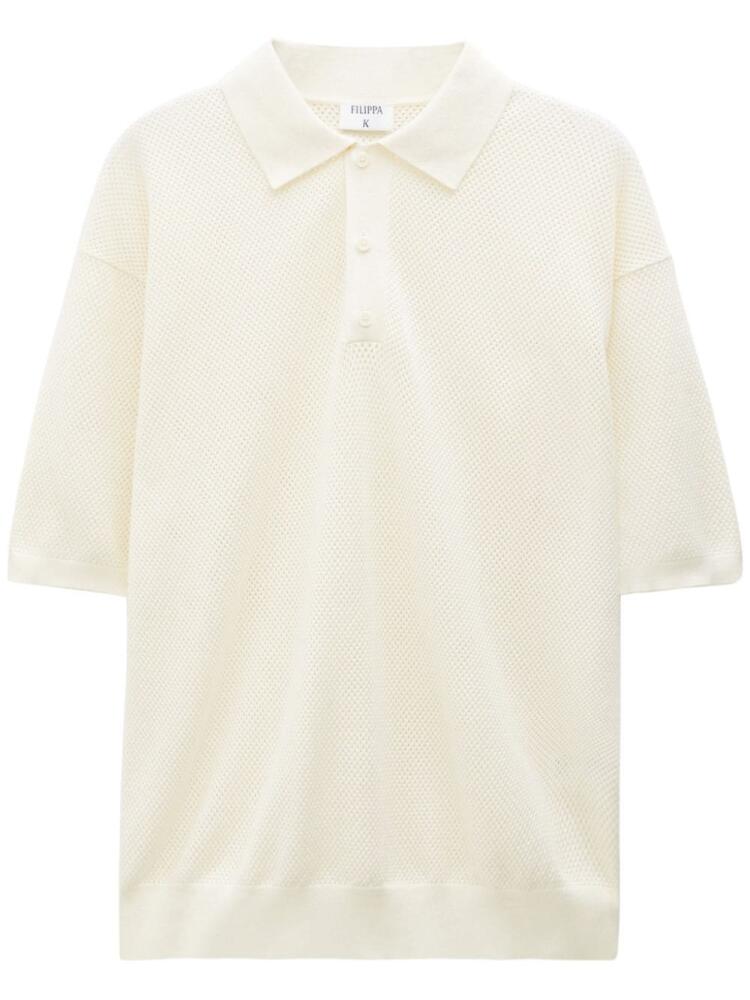 Filippa K short-sleeved mesh polo shirt - Neutrals Cover