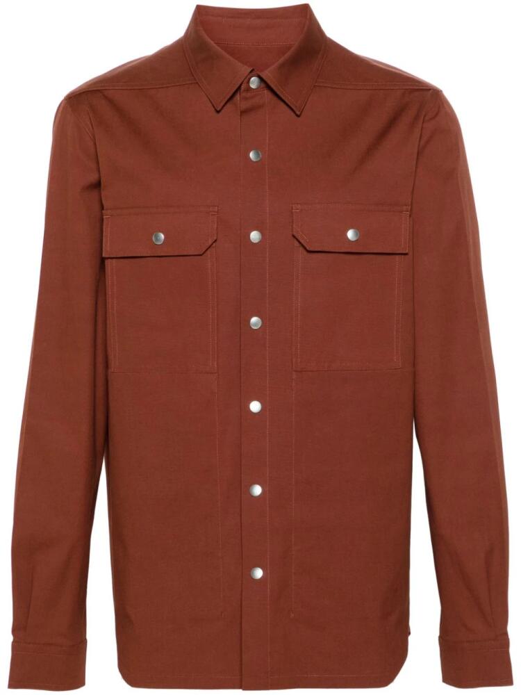 Rick Owens press-stud organic cotton overshirt - Brown Cover