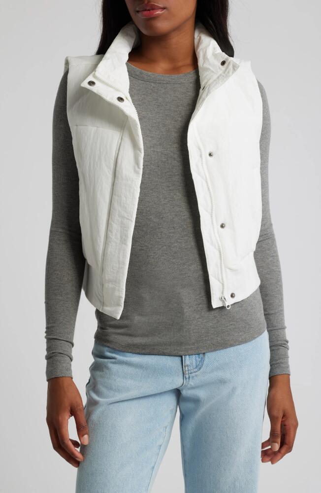 Thread & Supply Crop Puffer Vest in White Cover