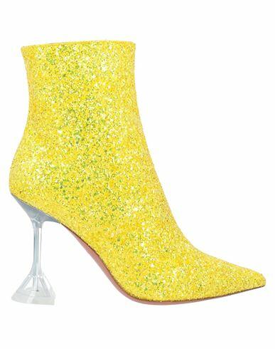 Amina Muaddi Woman Ankle boots Yellow Textile fibers Cover