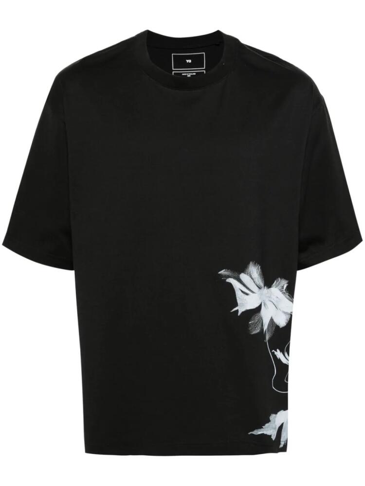 Y-3 GXS floral-print T-shirt - Black Cover