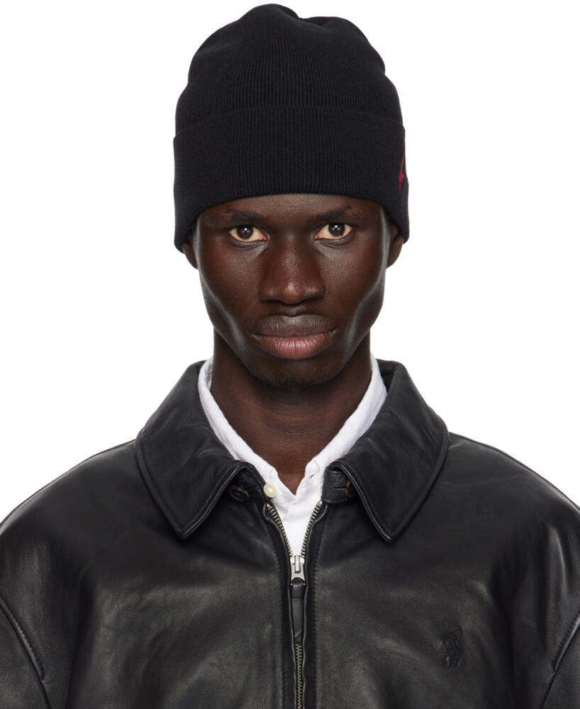 Polo Ralph Lauren Black Lightweight Cotton Beanie Cover