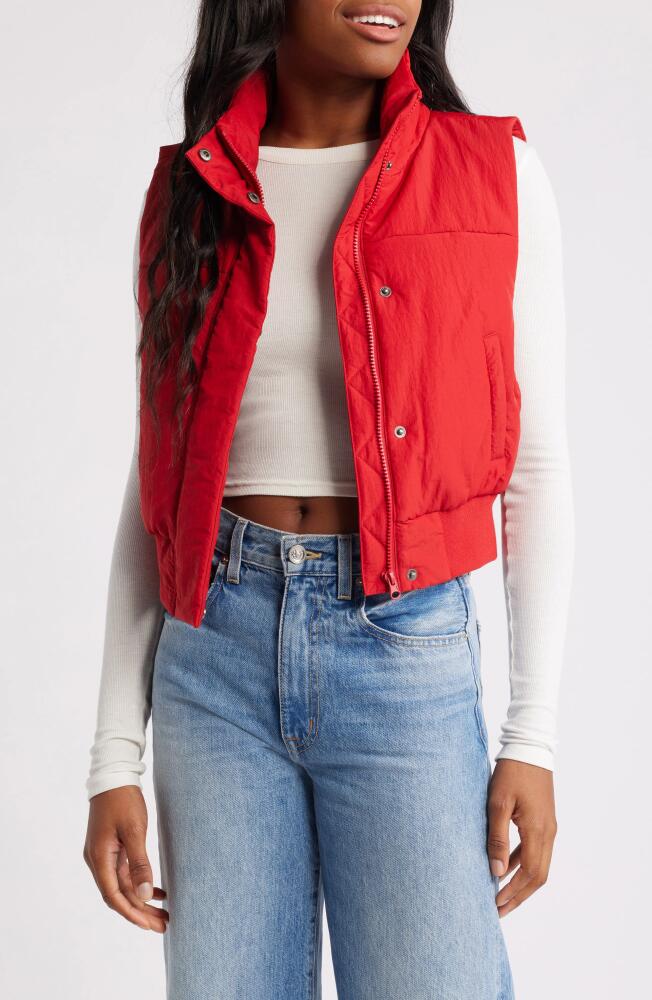 Thread & Supply Crop Puffer Vest in Red Cover