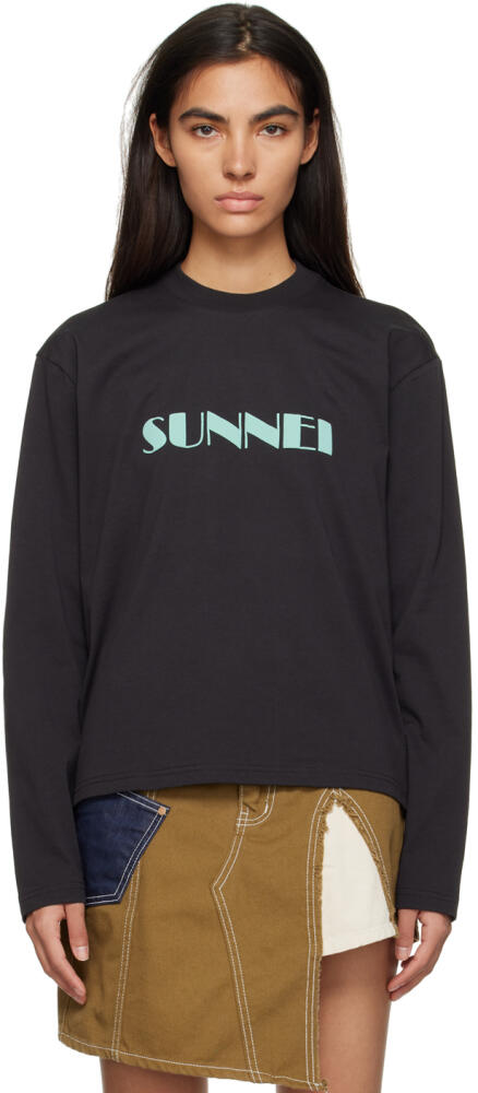 SUNNEI SSENSE Exclusive Black Long Sleeve T-Shirt Cover