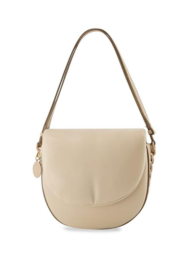 Women's M Flap Puffy Alter Mat Bag - Stella Mccartney - Vegan Leather - Beige - Beige Cover