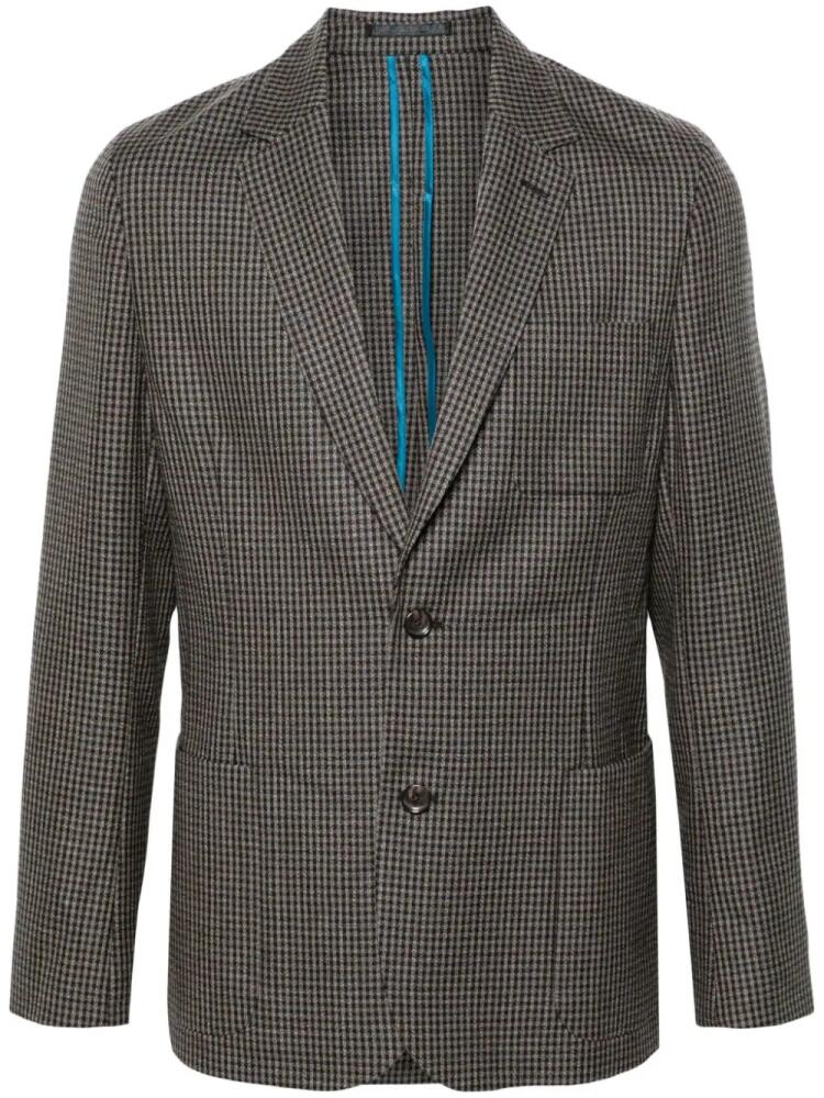 Paul Smith gingham-check single-breasted blazer - Brown Cover