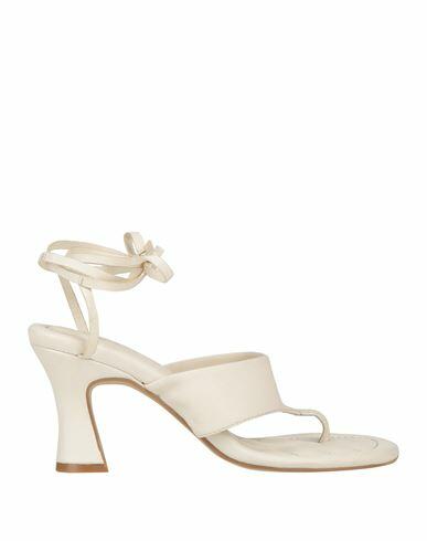 Elvio Zanon Woman Thong sandal Ivory Soft Leather Cover