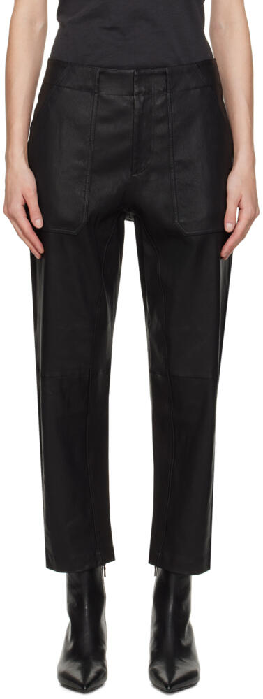 rag & bone Black Leyton Leather Pants Cover