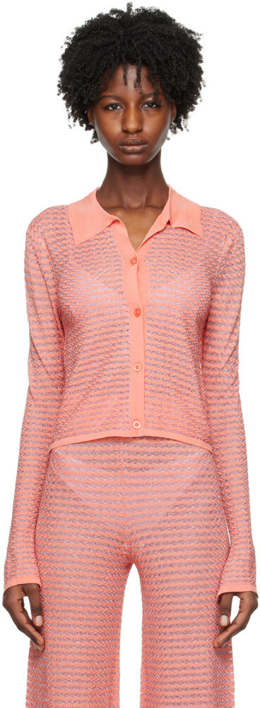 REMAIN Birger Christensen Orange Button-Up Cardigan Cover