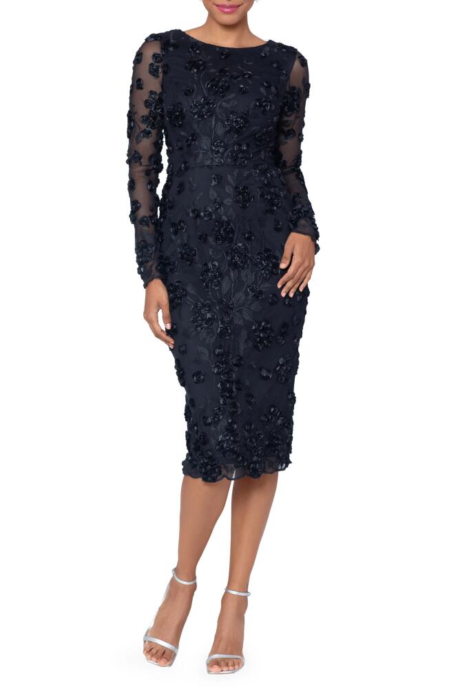 Xscape Evenings Soutache Lace Long Sleeve Cocktail Dress in Black Cover