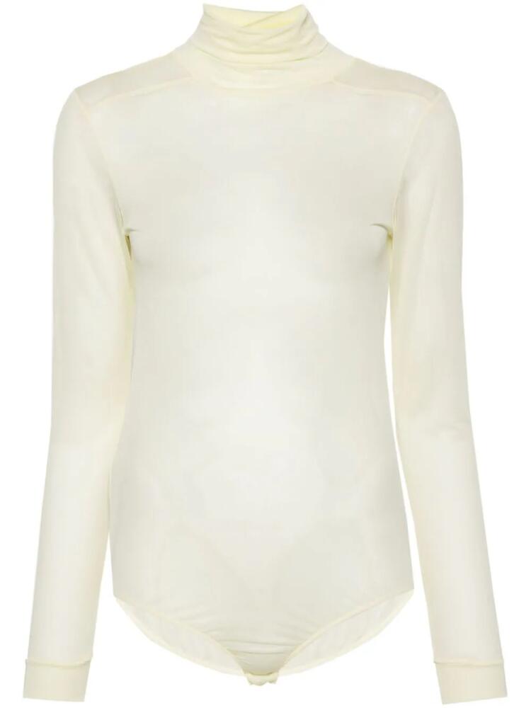 Maison Margiela four-stitch sheer bodysuit - Yellow Cover