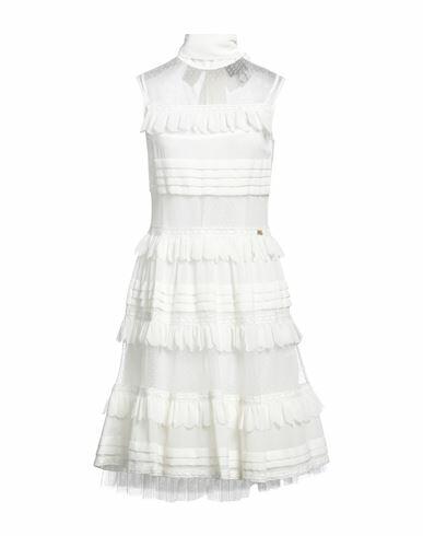 Cavalli Class Woman Mini dress White Polyamide, Polyester Cover