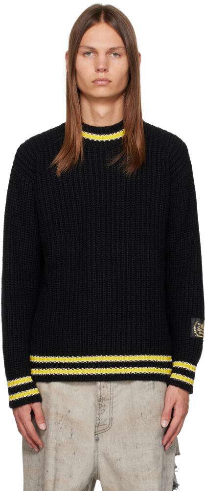 MSGM Black College Patch Sweater Cover