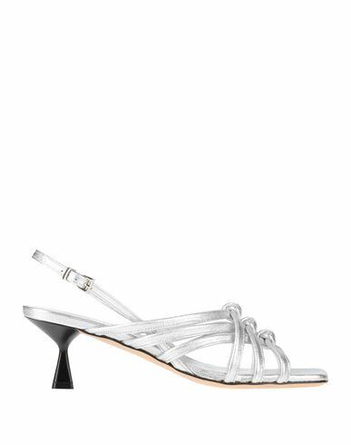 Guglielmo Rotta Woman Sandals Silver Soft Leather Cover