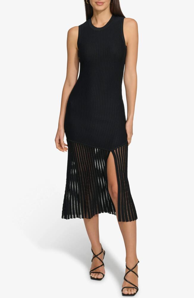 DKNY Rib Maxi Dress in Black Cover