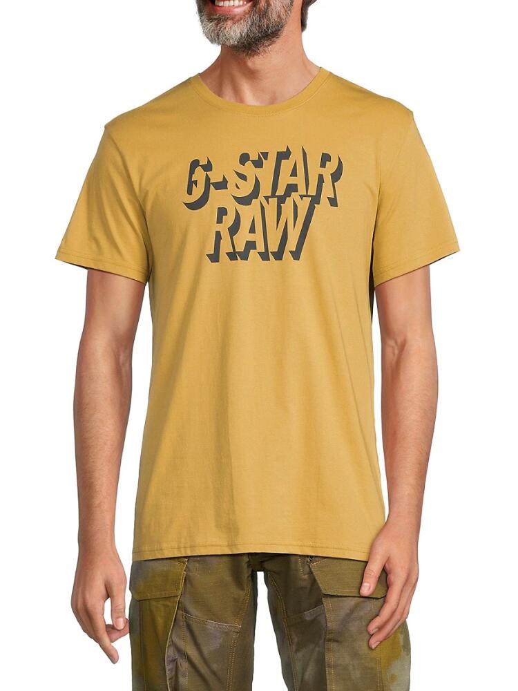 G-Star RAW Men's Logo Graphic Tee - Yellow Cover