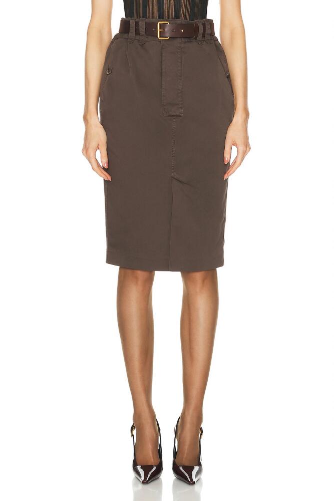 Saint Laurent Pencil Skirt in Army Cover