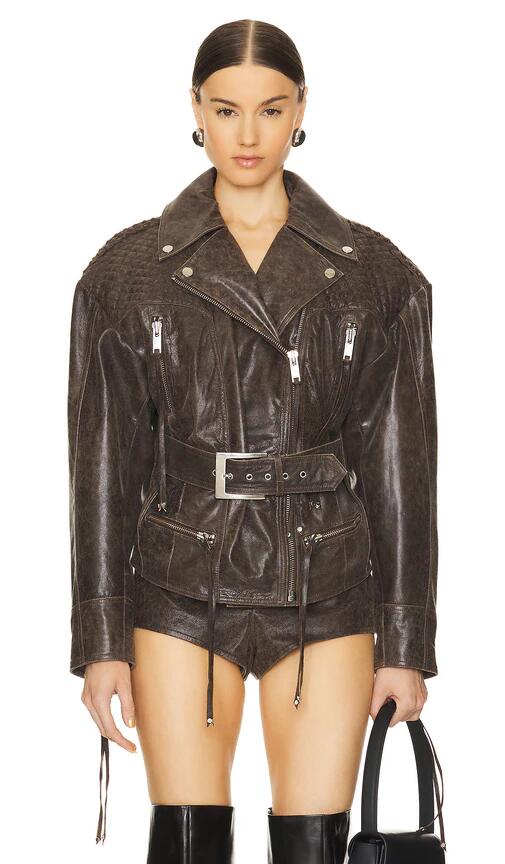 retrofete Salome Leather Jacket in Brown Cover