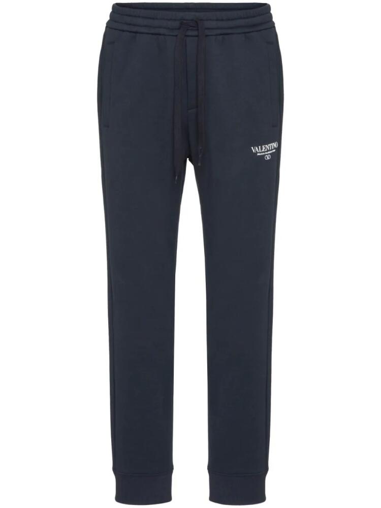 Valentino Garavani logo-print drawstring track pants - Blue Cover