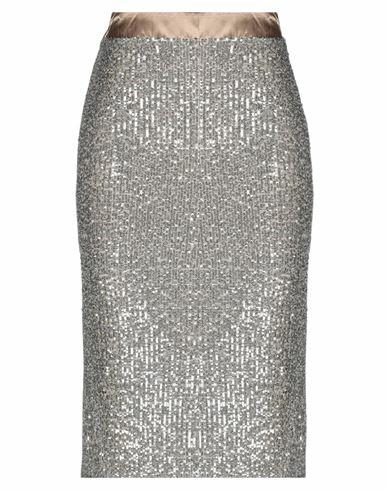 Manila Grace Woman Midi skirt Silver Polyester, Elastane Cover