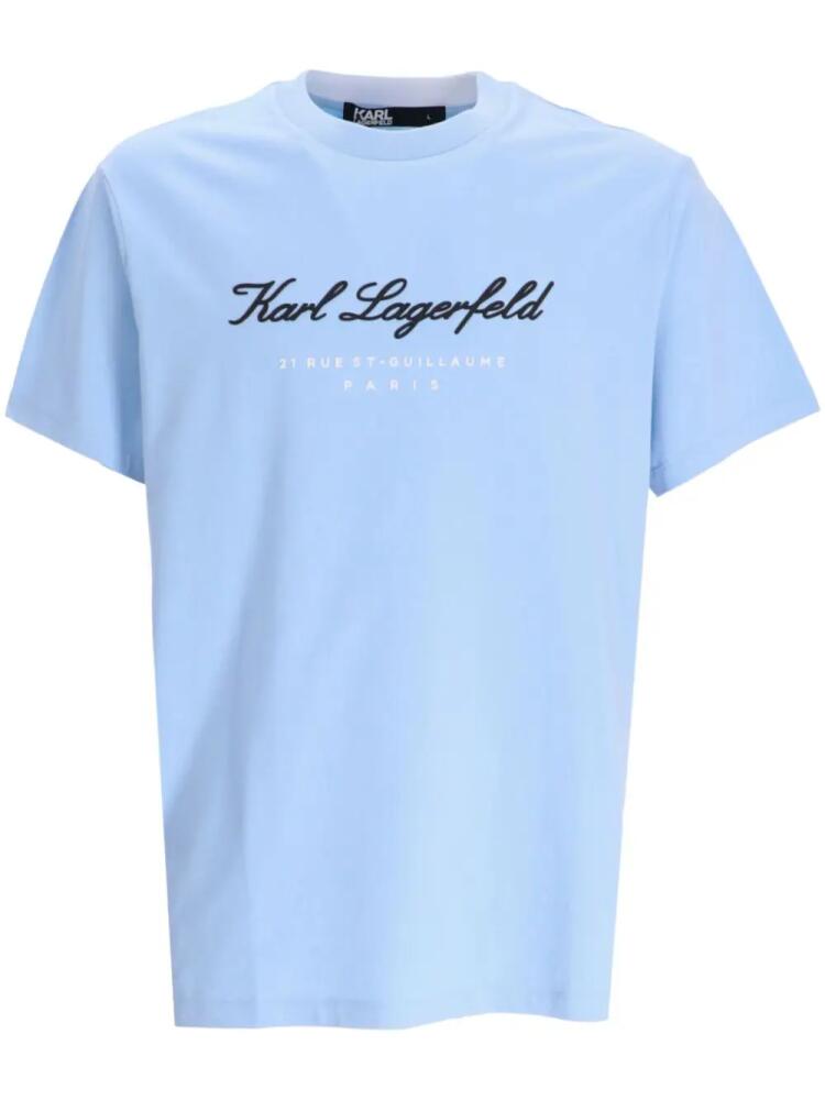 Karl Lagerfeld logo-print cotton T-shirt - Blue Cover