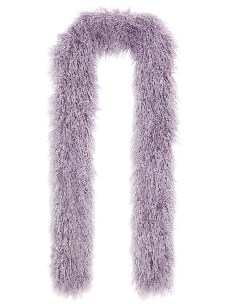 AMI Paris faux-fur long scarf - Purple Cover