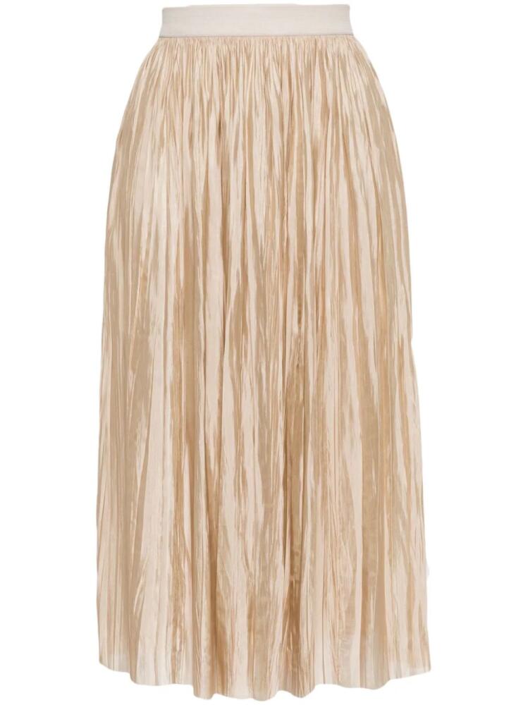 Roberto Collina pleated satin midi skirt - Brown Cover