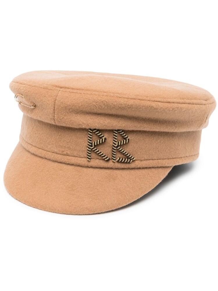 Ruslan Baginskiy appliqué-logo wool beret - Neutrals Cover