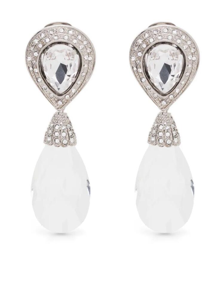 Alessandra Rich crystal-drop teardrop earrings - Silver Cover